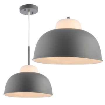 Simon 12" Adjustable Metal/Glass LED Pendant - JONATHAN Y